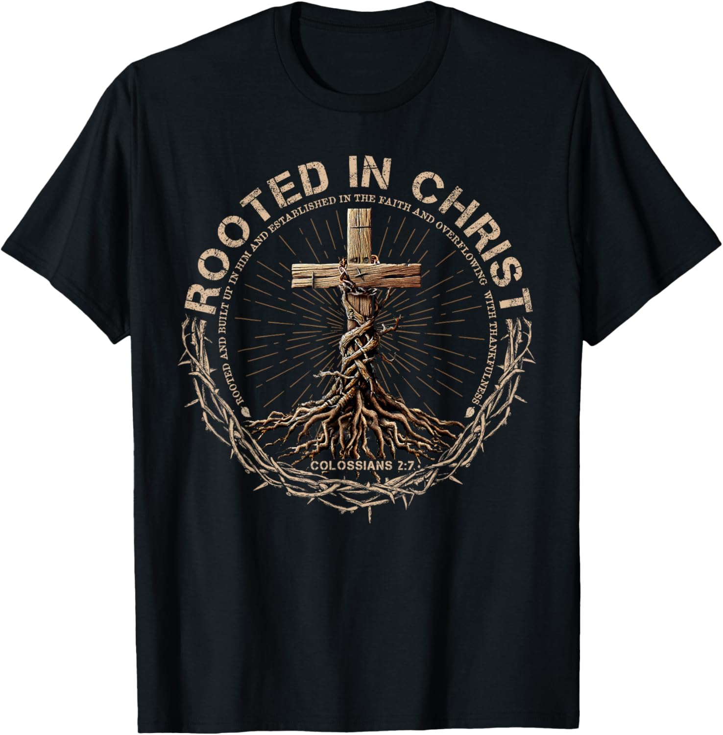 Rooted in Christ Vintage Cross T-Shirt