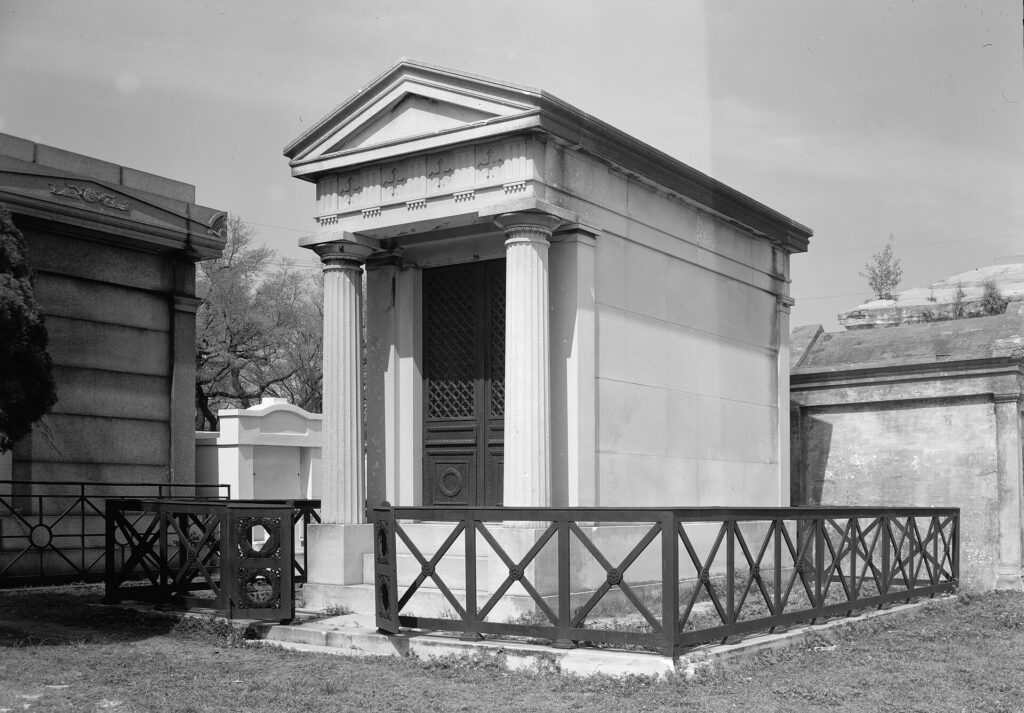Historic American Buildings Survey Dan Leyrer, Photographer April 1965 VIEW FROM THE SOUTH - Duplantier Family Tomb, North Claiborne Street, New Orleans, Orleans Parish, LA