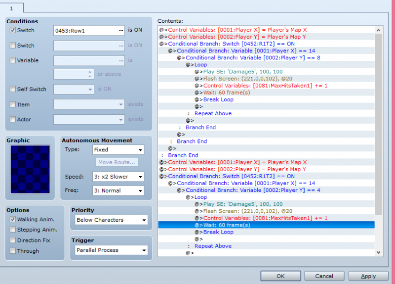 Forum topic: Timing based tile-dodging minigame.