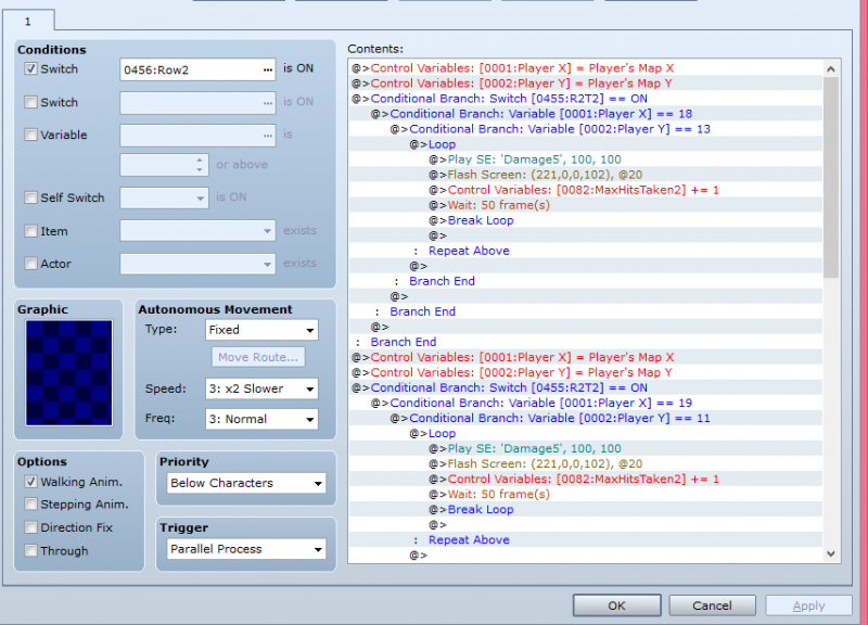 Forum topic: Timing based tile-dodging minigame.