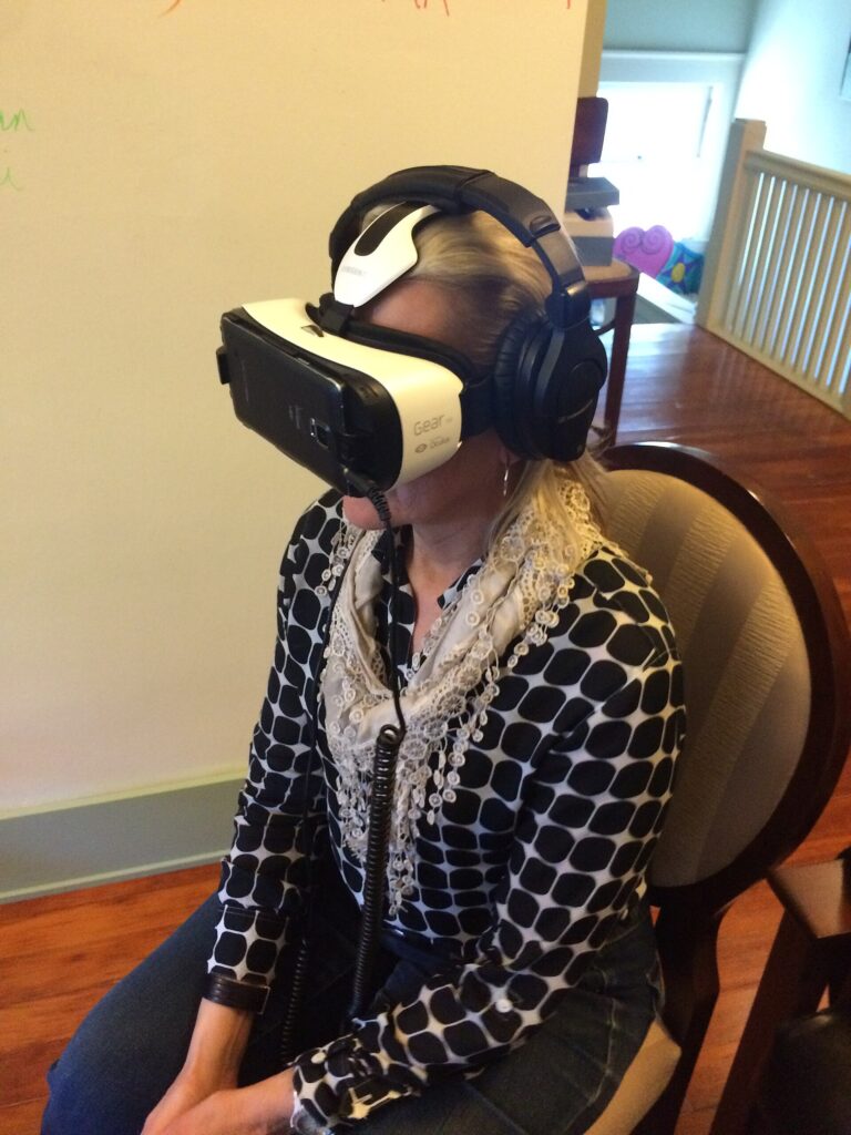 Woman in Gear VR