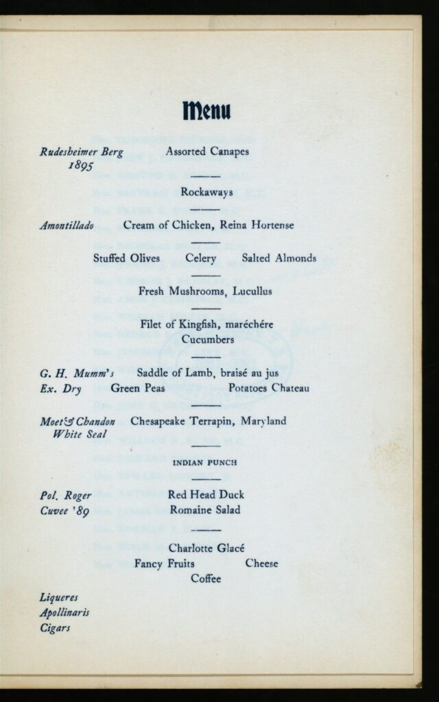 DINNER FOR THE DEMOCRATIC MEMBERS ELECT FROM NEW YORK TO THE 56TH CONGRESS (held by) (DEMOCRATIC CLUB) (at) 