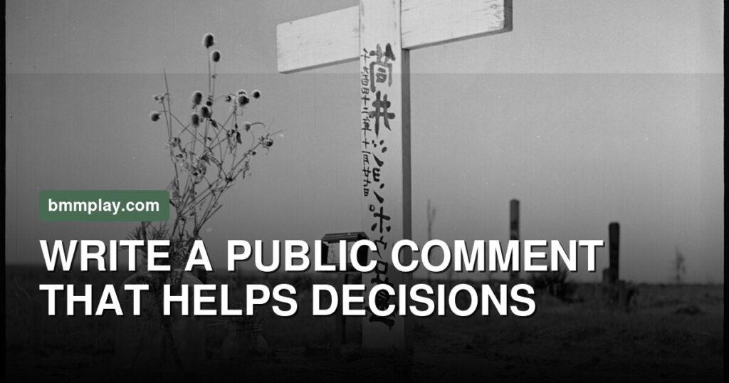Public Comment Is Not a Vote: Make Yours Useful to the Decision